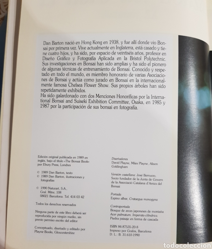 Libros: El Libro del Bonsai ,Dan Barton , a&ntilde;o 1990 - Foto 2