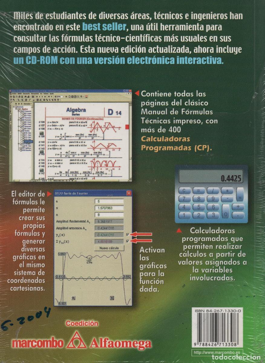 Libros: Manual de f&oacute;rmulas t&eacute;cnicas. Gieck. Marcombo. 2003. Inform&aacute;tica. RETRACTILADO. Con CD. - Foto 2