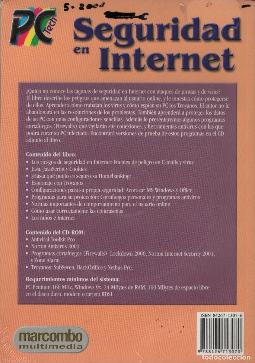 Libros: Seguridad en internet. Olaf Adam. Marcombo. 2001. RETRACTILADO. Con CD. Inform&aacute;tica. - Foto 2