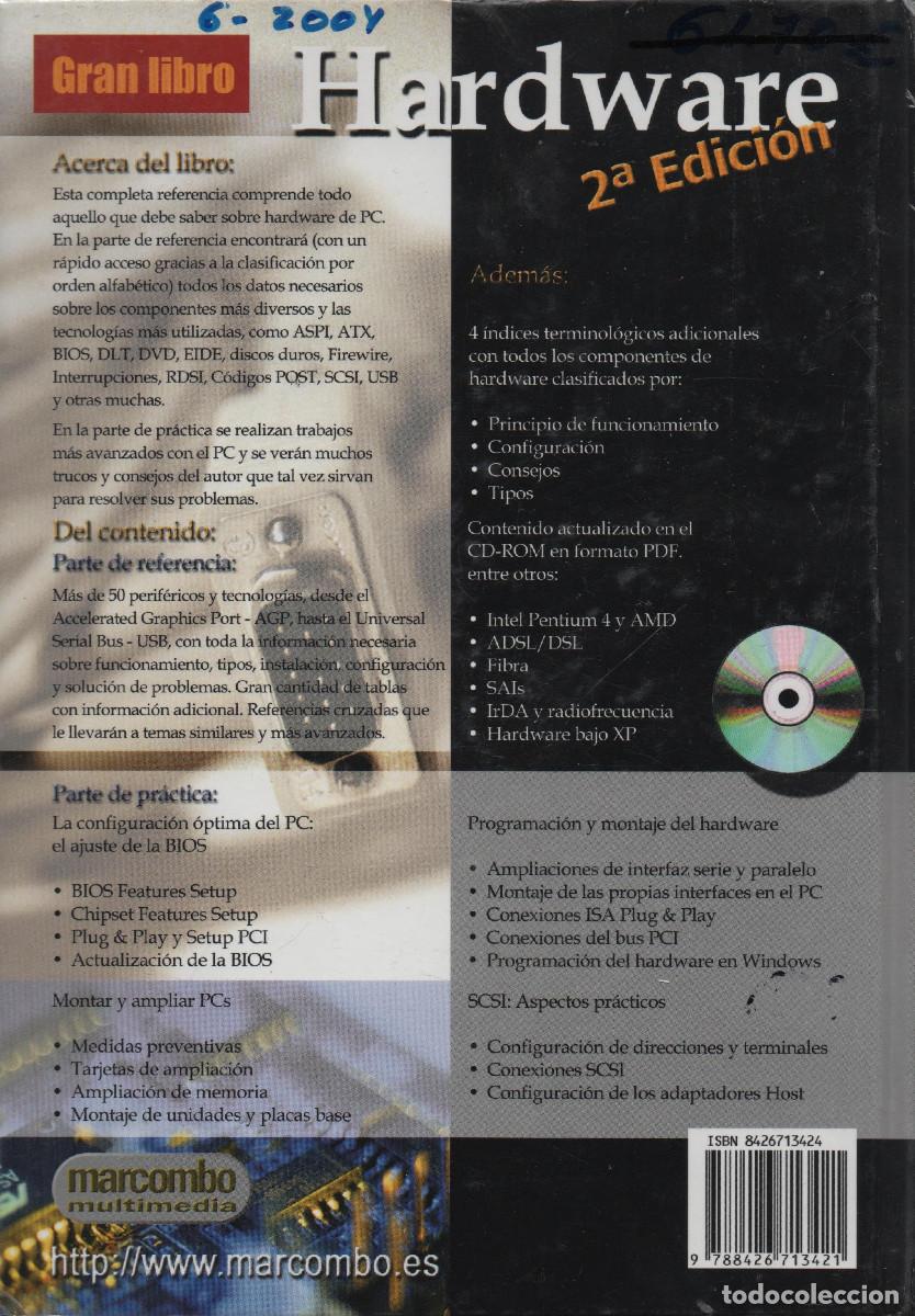 Libros: El gran libro del hardware.Klaus Dembowski. Marcombo. 2003. RETRACTILADO. Con CD. Inform&aacute;tica. - Foto 2