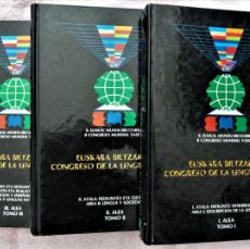 Libros: CONGRESSO MUNDIAL VASCO - CONGRESO DE LA LENGUA VASCA - EUSKARA BILTZARRA - 3 TOMOS 1988.