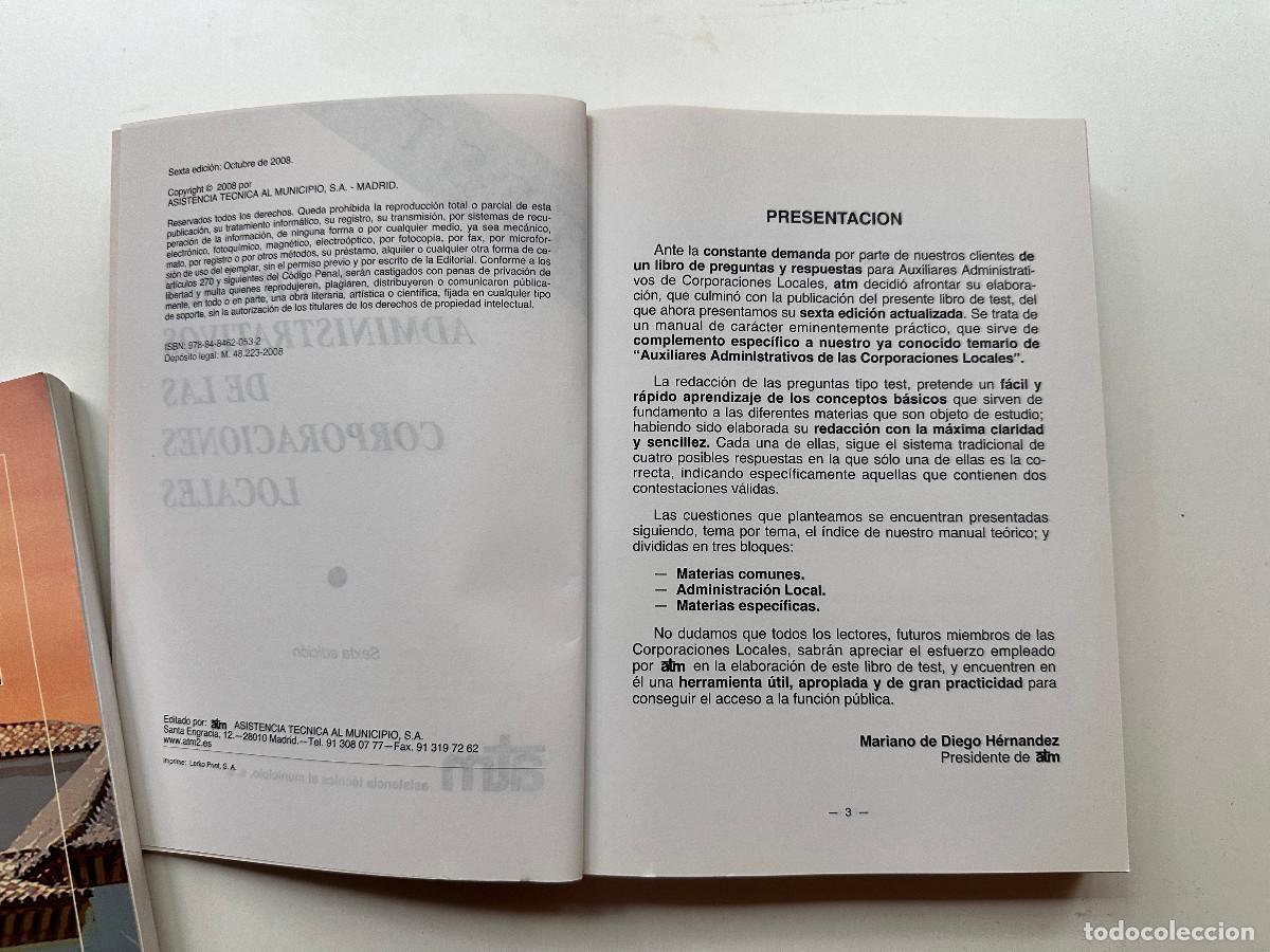 Libros: 2 LIBROS DE TEST DE OPOSICIONES AUXILIARES ADMINISTRATIVOS - Foto 7