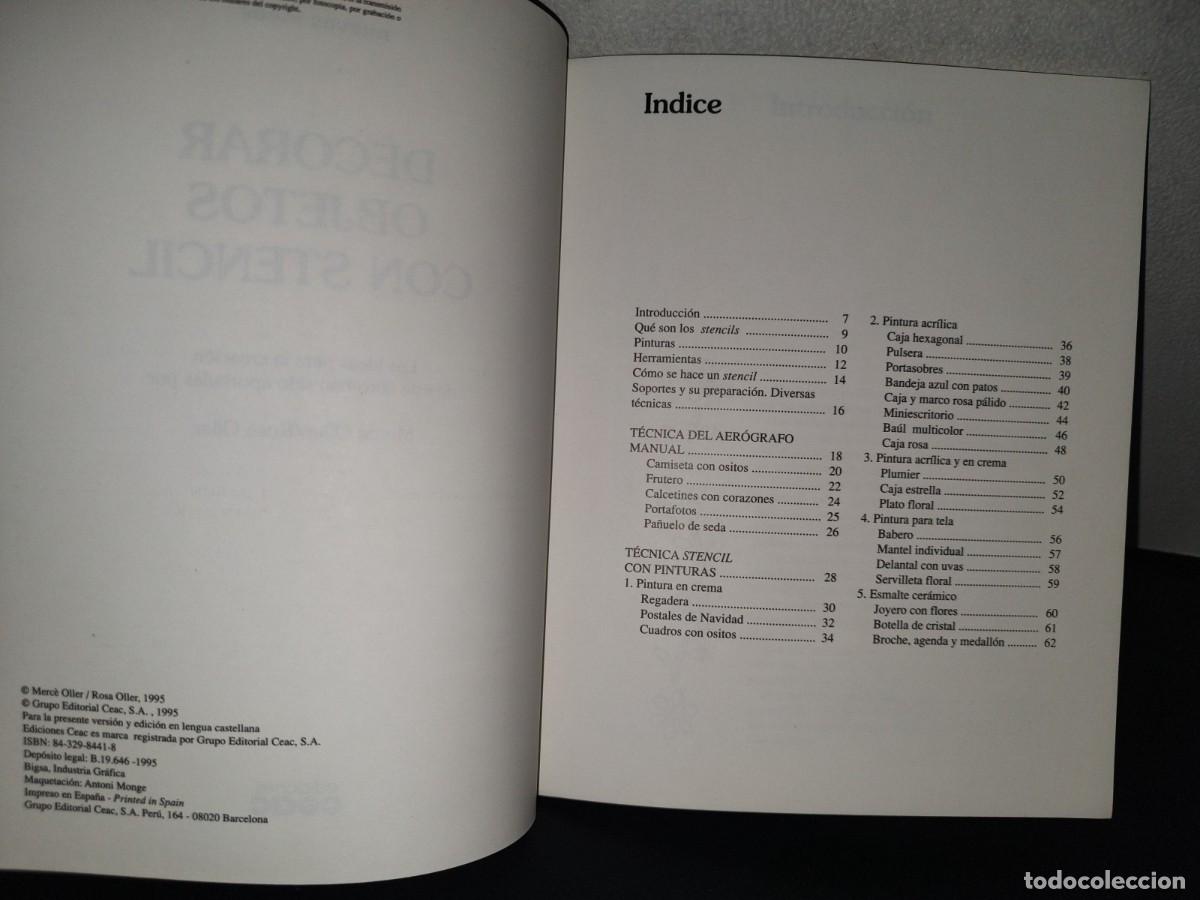 Libros: 117- DECORAR OBJETOS CON STENCIL - MERCE OLLER / ROSA OLLER - EDICIONES CEAC 1995 - Foto 5