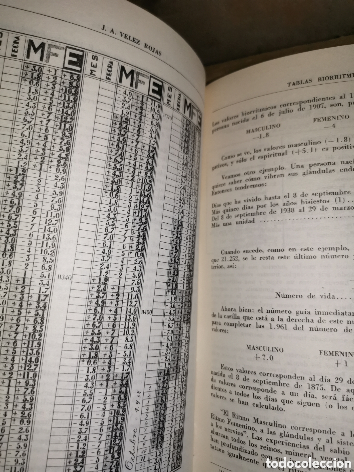 Libros: Libro tablas biorritmicas, dr. J. A. V&eacute;lez rojas, a&ntilde;o 1977 - Foto 5