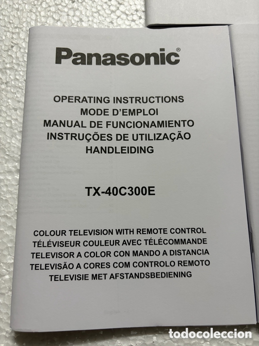 Libros: MANUAL DE INSTRUCCIONES TELEVISI&Oacute;N PANASONIC TX-40C300E - Foto 2