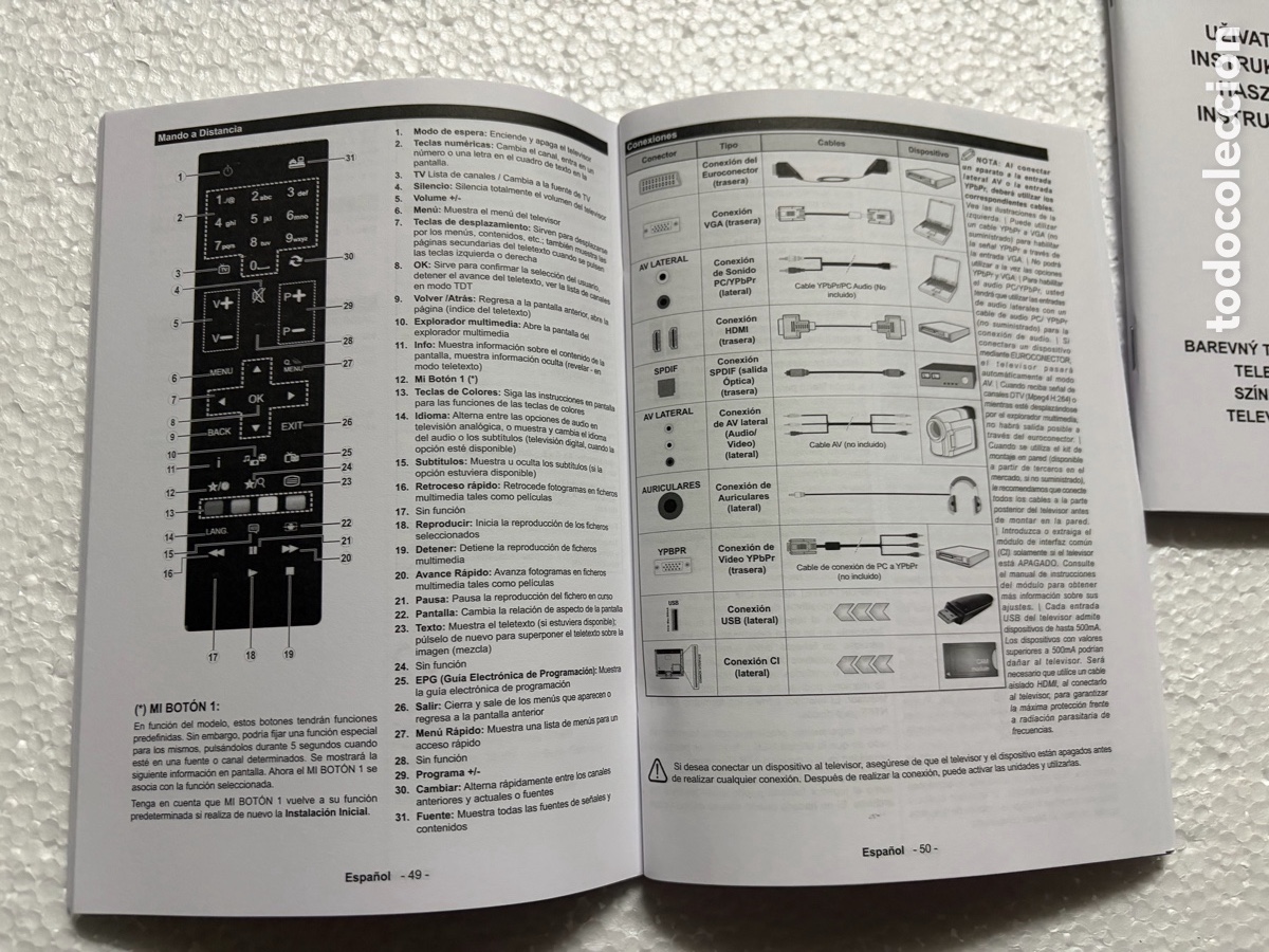 Libros: MANUAL DE INSTRUCCIONES TELEVISI&Oacute;N PANASONIC TX-40C300E - Foto 3