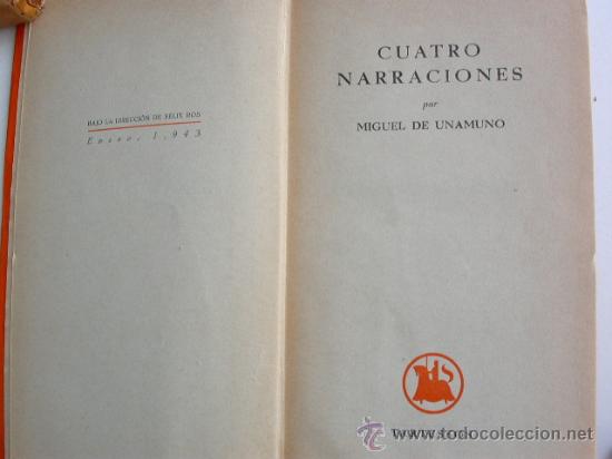 Libros de segunda mano: Cuatro Narraciones. Miguel de Unamuno - Foto 1