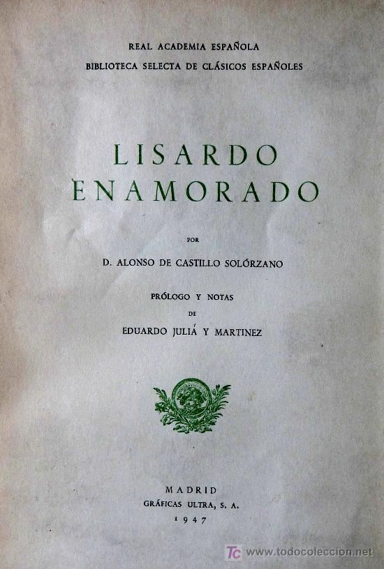 Libros de segunda mano: Lisardo Enamorado. Alonso de Castillo Solorzano - Foto 1