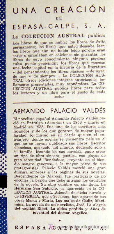 Libros de segunda mano: RIVERITA - MARTA Y MARIA - EL MAESTRANTE - ARMANDO PALACIO VALDES - Foto 3