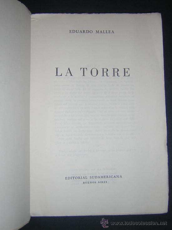 Libros de segunda mano: 1951 - EDUARDO MALLEA - LA TORRE - PRIMERA EDICION - Foto 2