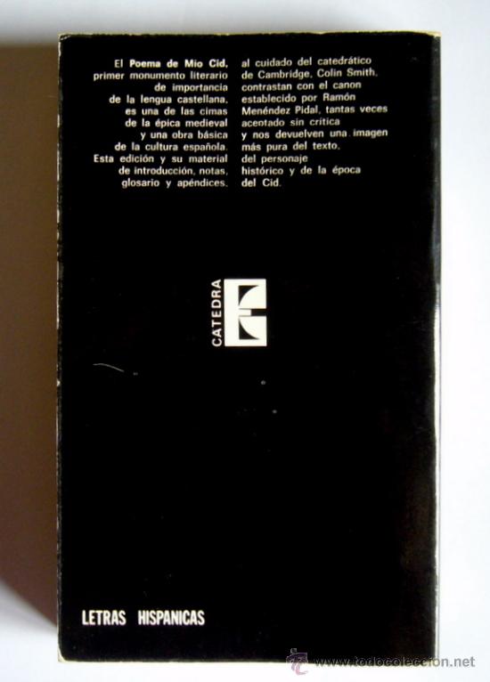 Libros de segunda mano: POEMA DE MIO CID - ANONIMO - EDICION DE COLIN SMITH - EDICIONES CATEDRA - Foto 2