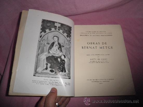 Libros de segunda mano: OBRAS DE BERNAT METGE - MARTIN DE RIQUER - A&Ntilde;O 1959. - Foto 2