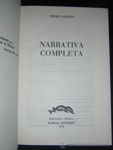 Libros de segunda mano: 1976 - PEDRO SALINAS - NARRATIVA COMPLETA - Foto 2