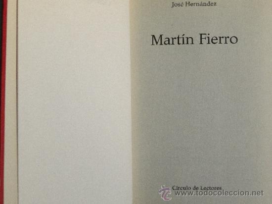 Libros de segunda mano: MARTIN FIERRO - JOS&Eacute; HERN&Aacute;NDEZ - C&Iacute;RCULO 1967 - Foto 2