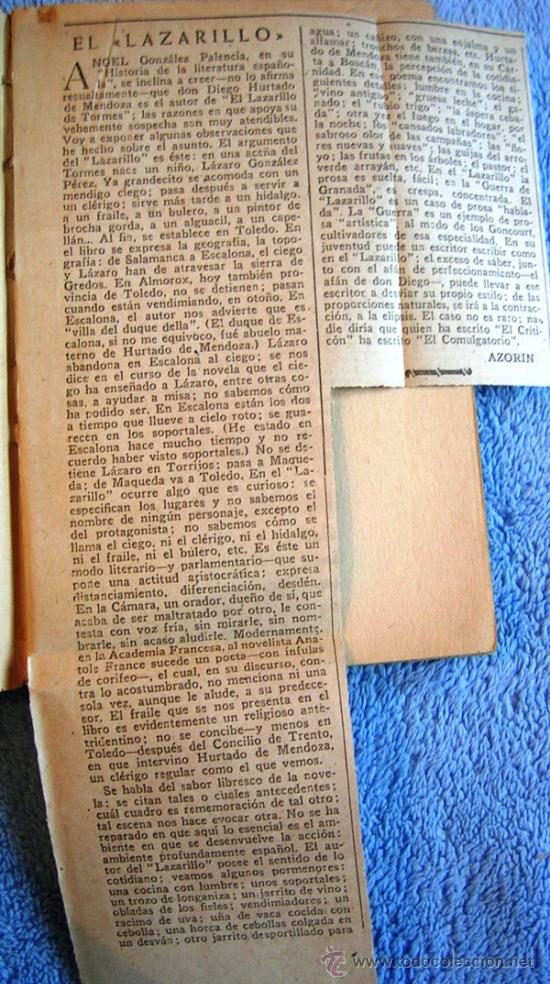 Libros de segunda mano: LAZARILLO DE TORMES. ANONIMO. PREFACIO DE GREGORIO MARA&Ntilde;ON y AZORIN . 1946. - Foto 3