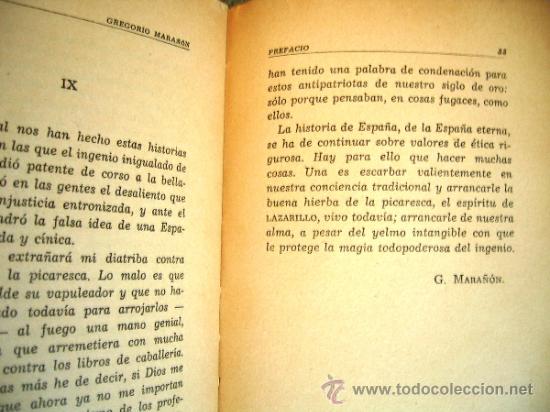 Libros de segunda mano: LAZARILLO DE TORMES. ANONIMO. PREFACIO DE GREGORIO MARA&Ntilde;ON y AZORIN . 1946. - Foto 4