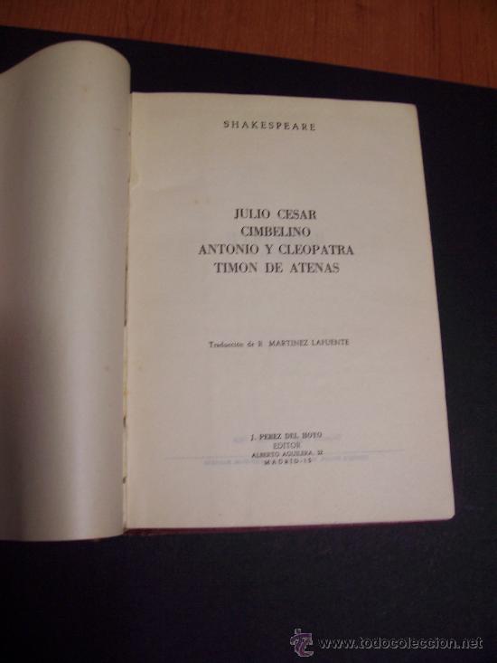 Libros de segunda mano: SHAKESPEARE - EDITORIAL J. P&Eacute;REZ DEL HOYO 1968 - Foto 2