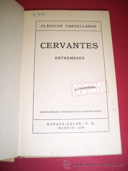 Libros de segunda mano: CERVANTES SAAVEDRA, Miguel de - Entremeses - Foto 1