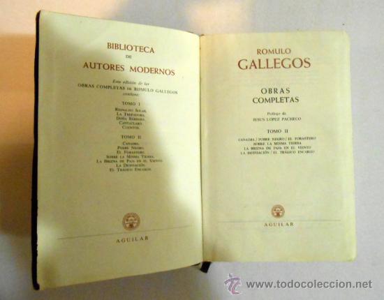 Libros de segunda mano: OBRAS COMPLETAS. VOL. II - R&Oacute;MULO GALLEGOS ED. AGUILAR - Foto 2