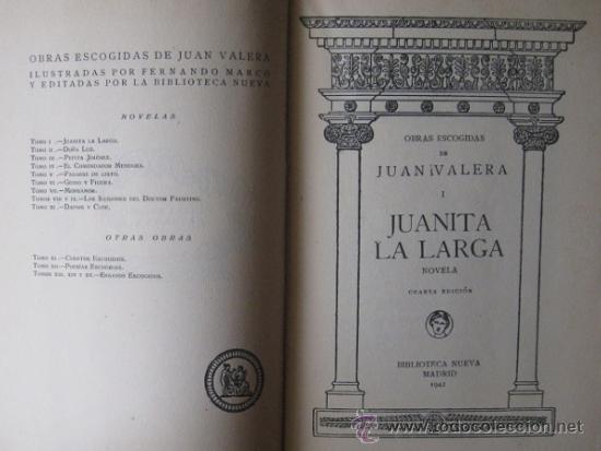 Libros de segunda mano: JUANITA LA LARGA. Juan Valera 1942 - Foto 2