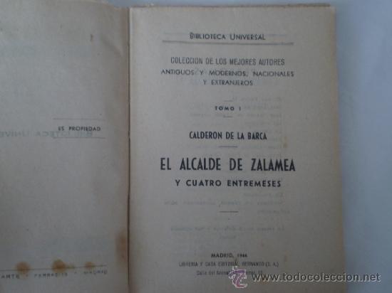 Libros de segunda mano: CALDERON DE LA BARCA,EL ALCALDE DE ZALAMEA Y 4 ENTREMESE,HERNANDO,1944 - Foto 3