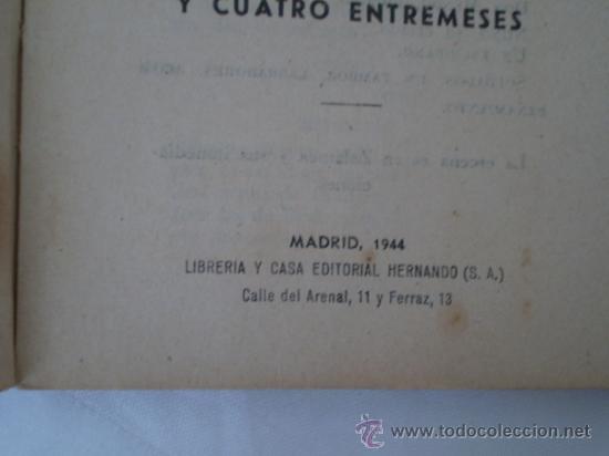 Libros de segunda mano: CALDERON DE LA BARCA,EL ALCALDE DE ZALAMEA Y 4 ENTREMESE,HERNANDO,1944 - Foto 4