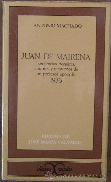 Libros de segunda mano: JUAN DE MAIRENA. Antonio Machado 1983 (Castalia) - Foto 1