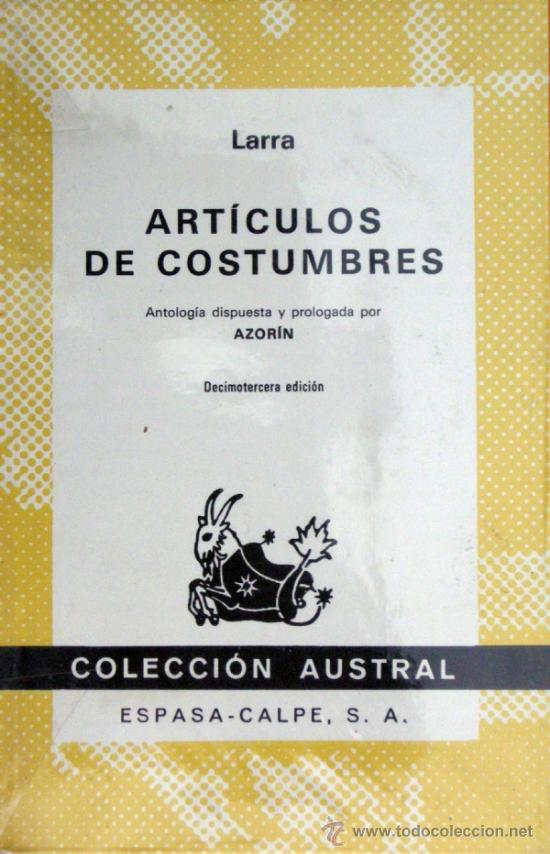 Libros de segunda mano: Art&iacute;culos de costumbres (Larra) - Foto 1