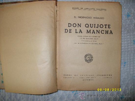 Libros de segunda mano: EL INGENIOSO HIDALGO DON QUIJOTE DE LA MANCHA 1958 - Foto 3