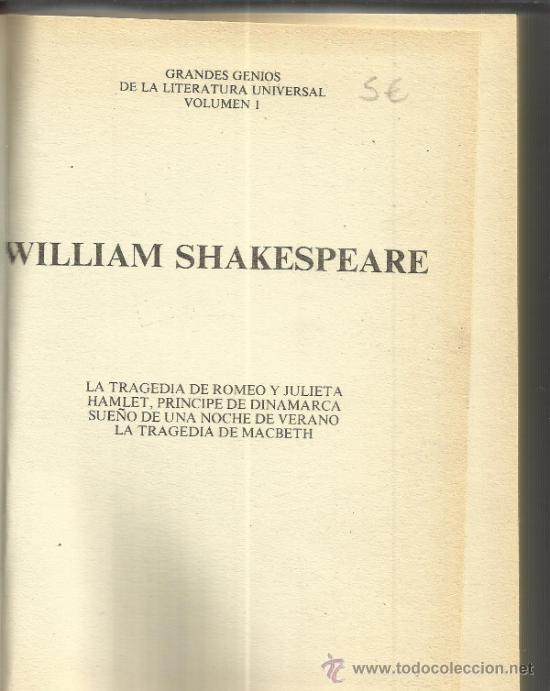 Libros de segunda mano: OBRAS DE SHAKESPEARE. S.A. DE PROMOCIONES Y EDICIONES. MADRID. 1991 - Foto 1