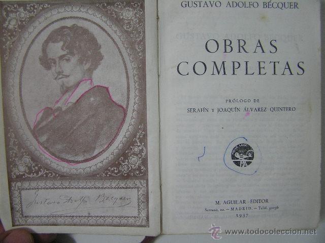 Libros de segunda mano: obras completas,gustavo adolfo becquer,1937, aguilar ed, ref crstl - Foto 7