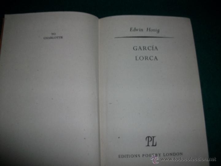 Libros de segunda mano: GARC&Iacute;A LORCA - EDWIN HONIG (EN INGL&Eacute;S) - Foto 1