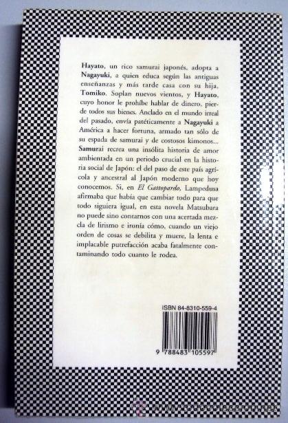Libros de segunda mano: EL SAMURAI - HISAKO MATSUBARA - COLECCION FABULA TUSQUETS - Foto 2