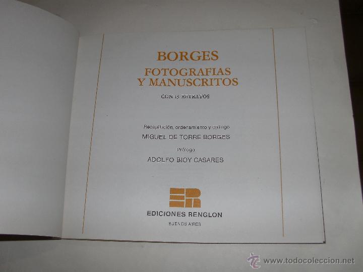 Libros de segunda mano: JORGE LUIS BORGES - FOTOGRAFIAS Y MANUSCRITOS - - Foto 2