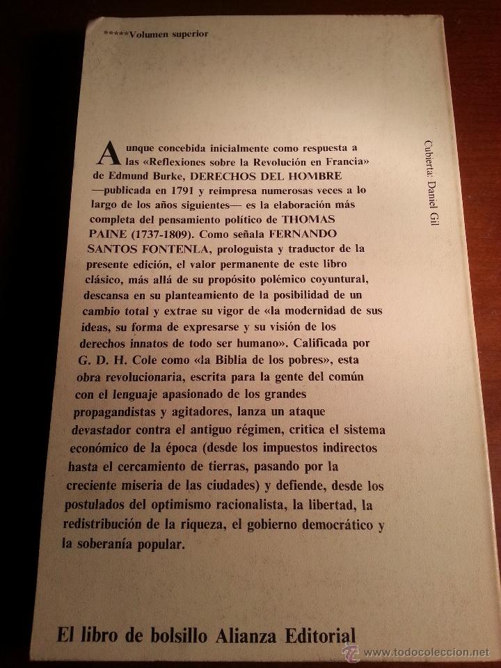 Libros de segunda mano: DERECHOS DEL HOMBRE - THOMAS PAINE - 1984 - MADRID - Foto 2 - 43446738