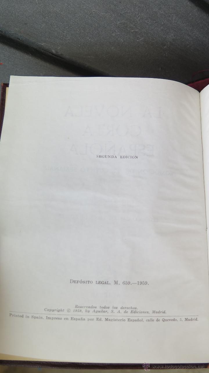 Libros de segunda mano: 1959.- LA NOVELA CORTA ESPA&Ntilde;OLA. AGUILAR - Foto 3