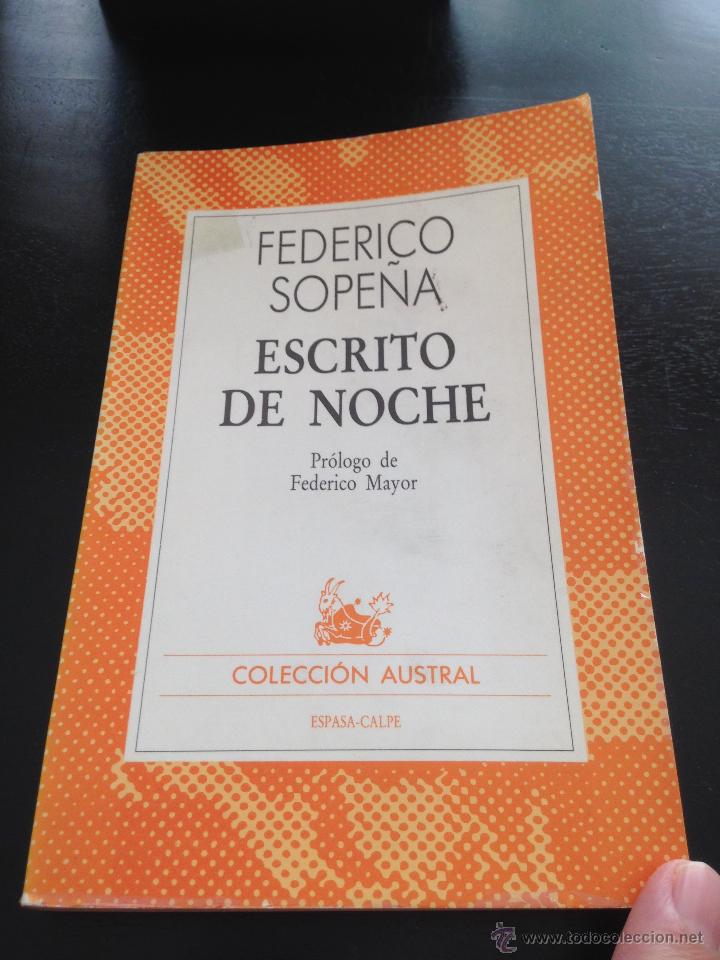 Libros de segunda mano: Escrito de noche. Federico Sope&ntilde;a - Foto 1