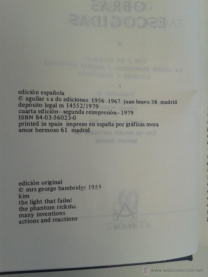 Libros de segunda mano: OBRAS COMPLETAS.  RUDYARD KIPLING. ED. AGUILAR.  A&Ntilde;O 1979 - Foto 5