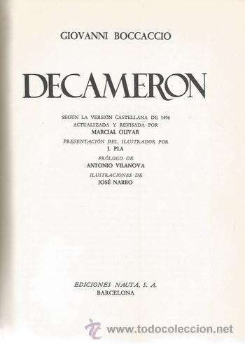 Libros de segunda mano: GIOVANNI BOCCACCIO. Decameron. RM68449. - Foto 1