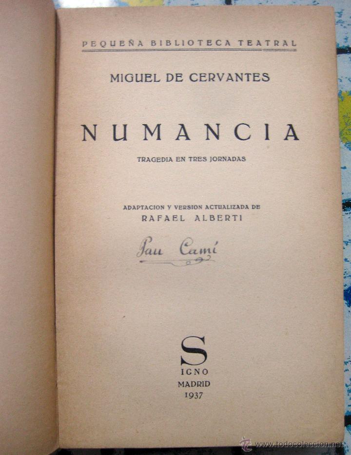 Libros de segunda mano: CERVANTES. Numancia. Versi&oacute;n actualizada de Rafael Alberti. 1937 - Foto 3