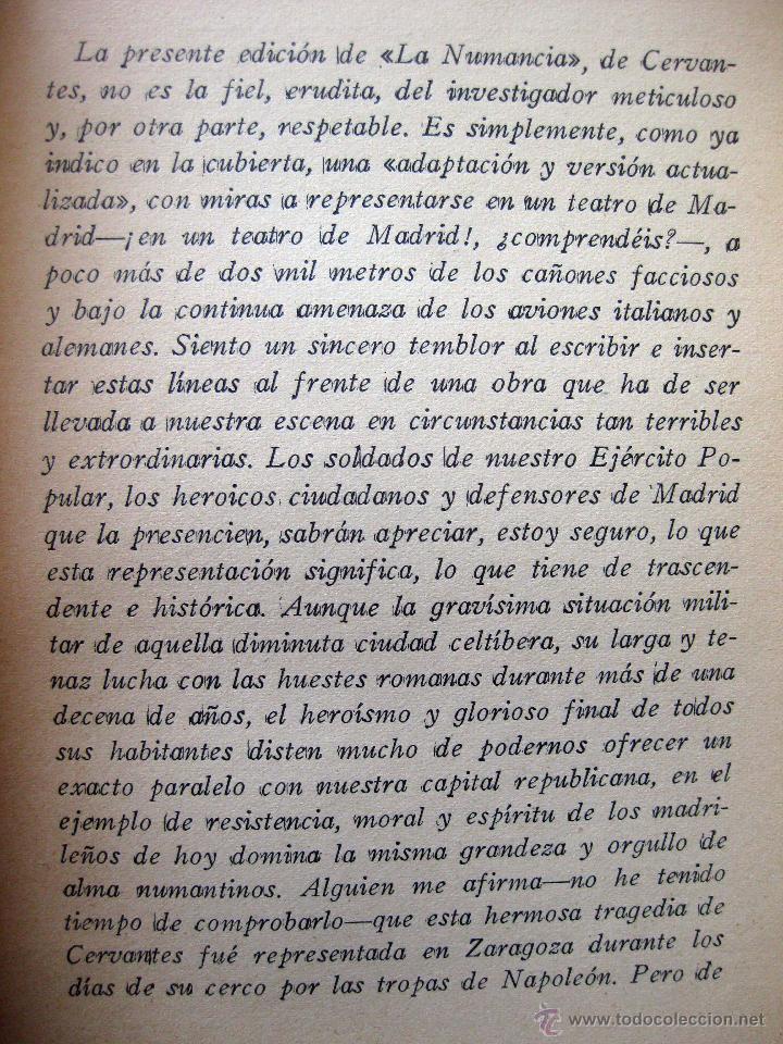 Libros de segunda mano: CERVANTES. Numancia. Versi&oacute;n actualizada de Rafael Alberti. 1937 - Foto 4
