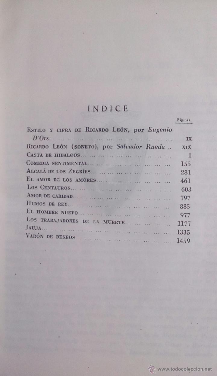 Libros de segunda mano: RICARDO LE&Oacute;N - OBRAS COMPLETAS I , 1944 - BIBLIOTECA NUEVA . - Foto 6