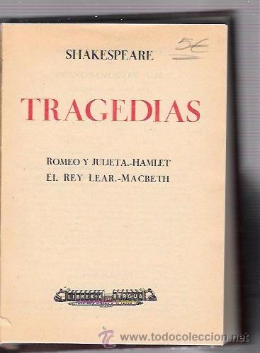 Libros de segunda mano: TRAGEDIAS. SHAKESPEARE. LIBRERIA BERGUA. - Foto 1