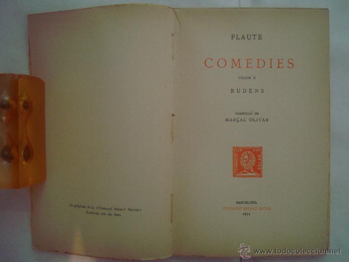 Gebrauchte B&uuml;cher: PLAUTE. COM&Egrave;DIES.I.  FUNDACI&Oacute; METGE 1934. ESCRIPTORS LLATINS