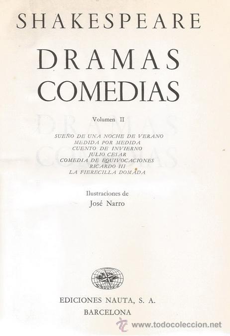 Libros de segunda mano: SHAKESPEARE. Dramas. Comedias. DOS TOMOS. RM70403. - Foto 3