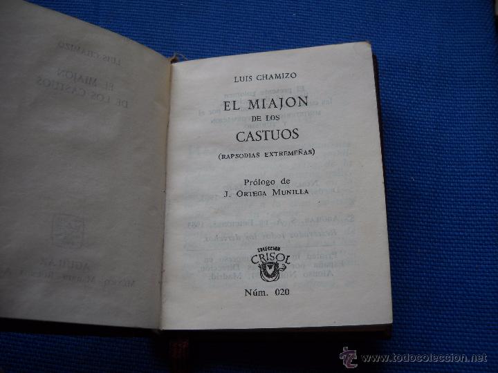Libros de segunda mano: CRISOLIN N&ordm; 20. CHAMIZO. EL MIAJON DE LOS CASTUOS - AGUILAR - Foto 2