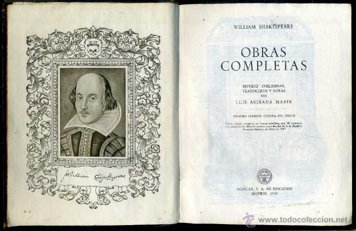 Libros de segunda mano: SHAKESPEARE : OBRAS COMPLETAS (AGUILAR ETERNAS, 1949) - Foto 4