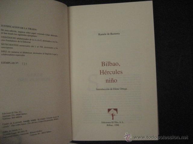 Libros de segunda mano: bilbao HERCULES NI&Ntilde;O, RAMON BASTERRA, EL TILO ED NUMERADO - Foto 5