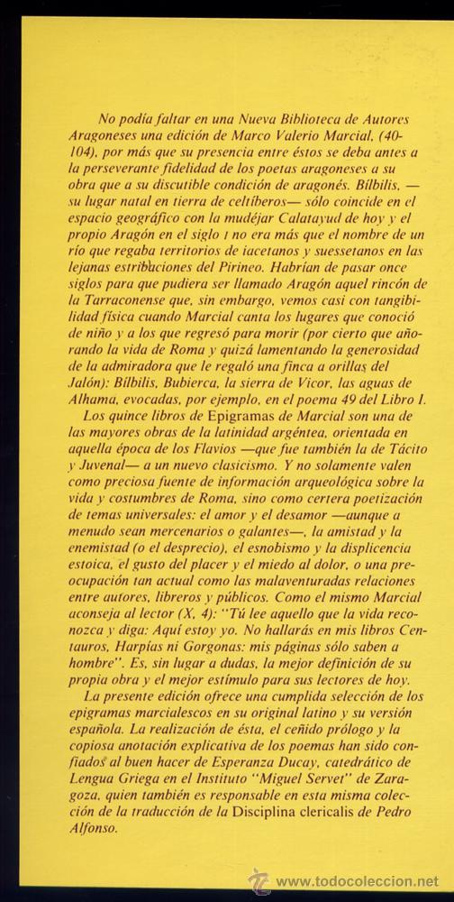 Libros de segunda mano: MARCIAL, Marco Valerio.  Epigramas.  1986. - Foto 2