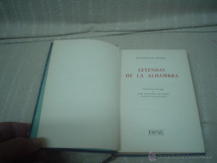 Libros de segunda mano: WASHINGTON IRVING: LEYENDAS DE LA ALHAMBRA - Foto 2
